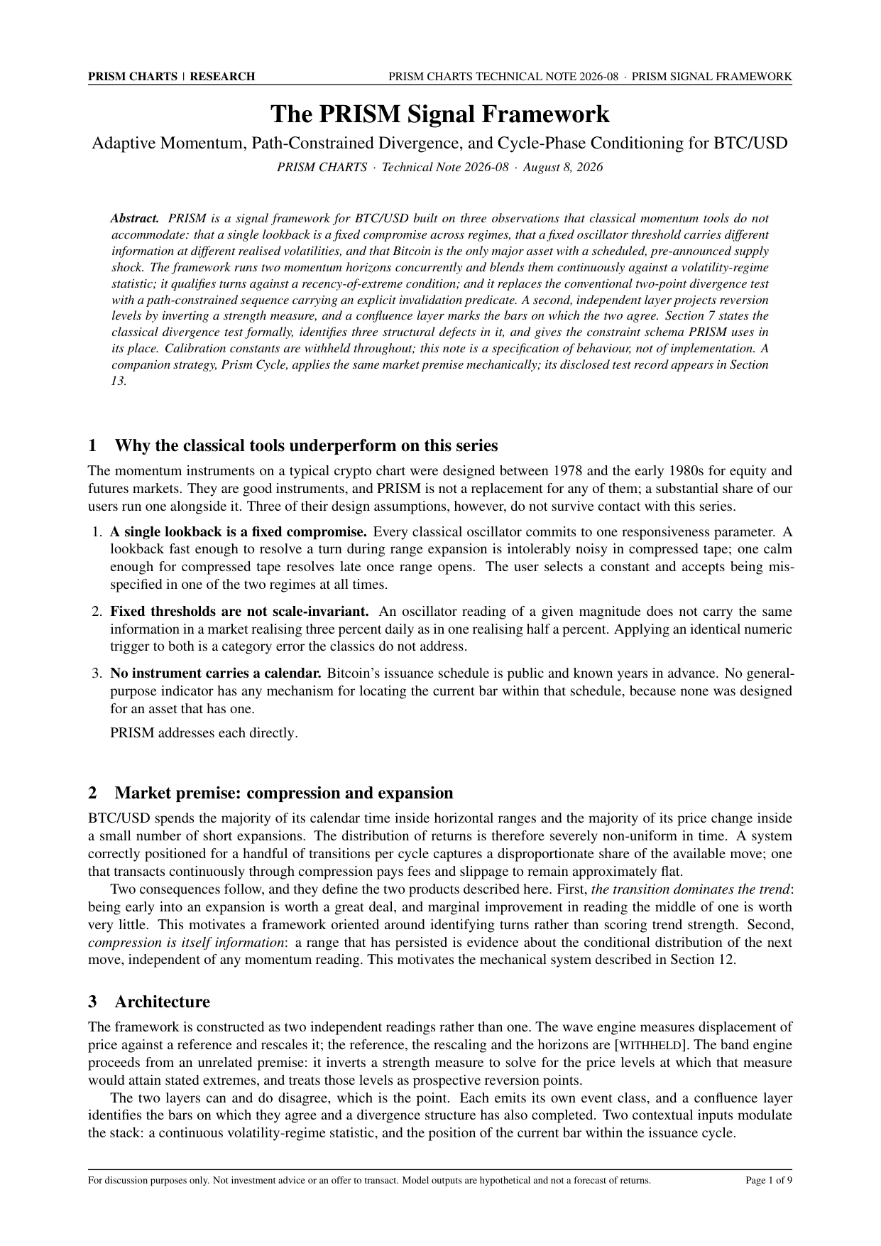 Page 1 of the PRISM technical note